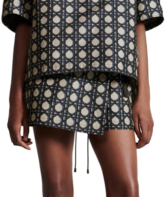 (Women) DIOR SS24 Navy Blue Cannage Pattern Flared Casual Skort for Women. 417P15A2378-X5856 Details for (Women) DIOR SS24 Navy Blue Cannage Pattern Flared Casual Skort for Women. 417P15A2378-X5856