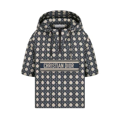 (Women) Dior SS24 Navy Blue Monogram Print Short-Sleeve Jacket 417C19A2378-X5856