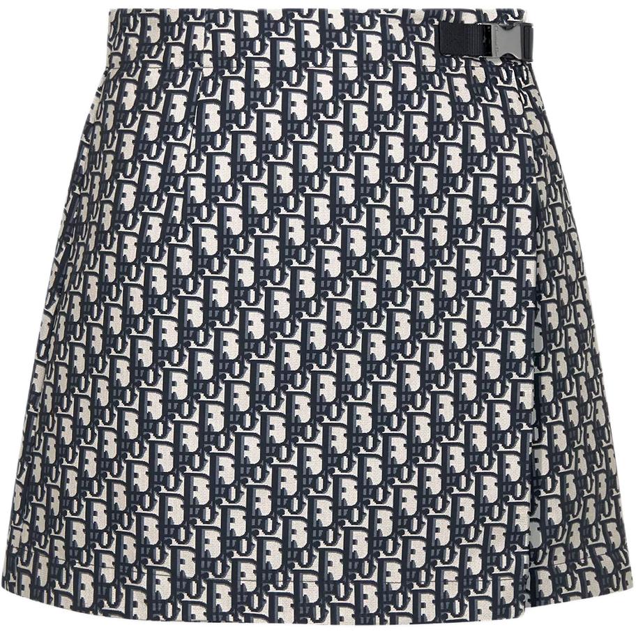 (Women) DIOR SS24 Oblique Jacquard Taffeta Flared Shorts Women 357P15A2970-X5803