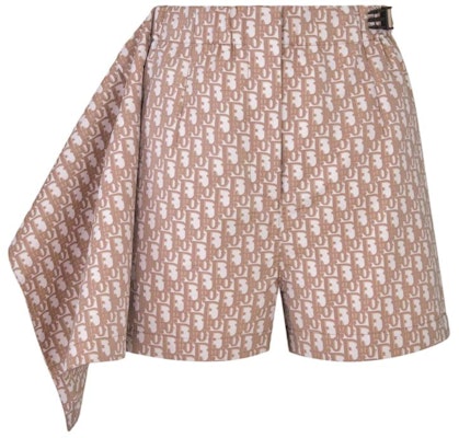 (W) DIOR SS24 Oblique Jacquard Taffeta Pantalones Cortos Acampanados Mujer 357P15A2970-X5803 5