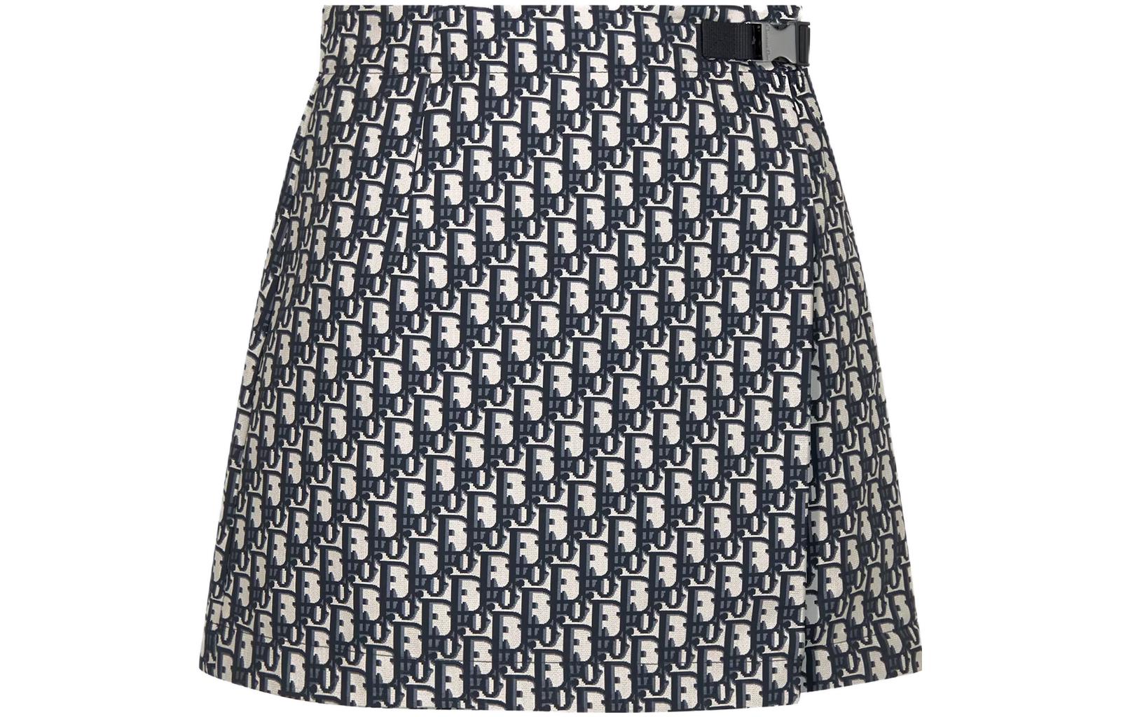 Order (W) DIOR SS24 Oblique Jacquard Taffeta Flared Shorts Wanita 357P15A2970-X5803