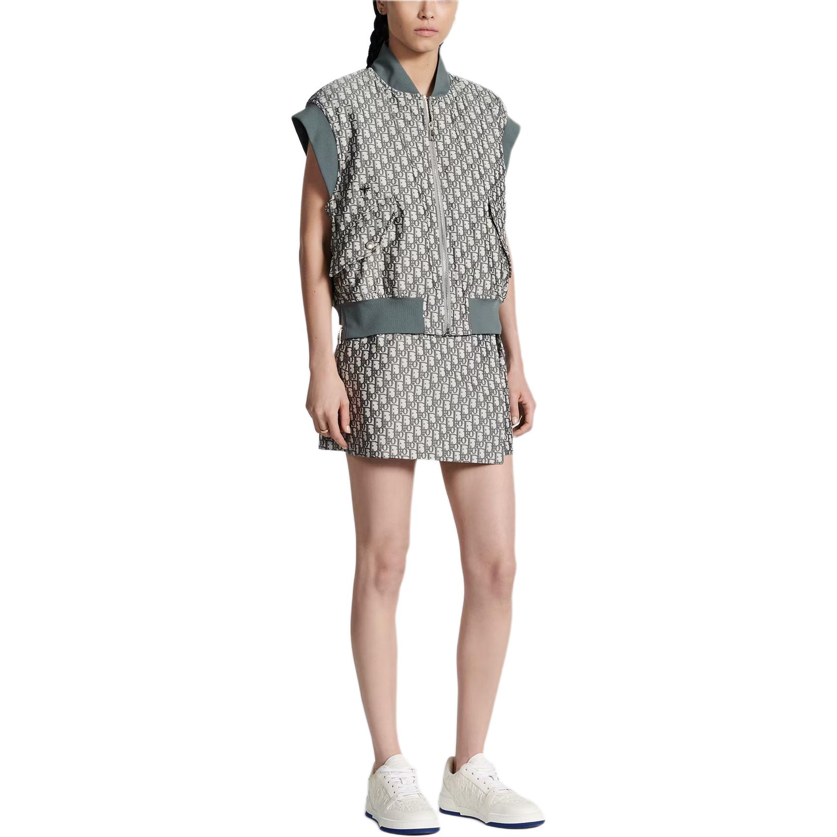 Cheap (W) DIOR SS24 Oblique Jacquard Taffeta Flared Shorts Wanita 357P15A2970-X5803