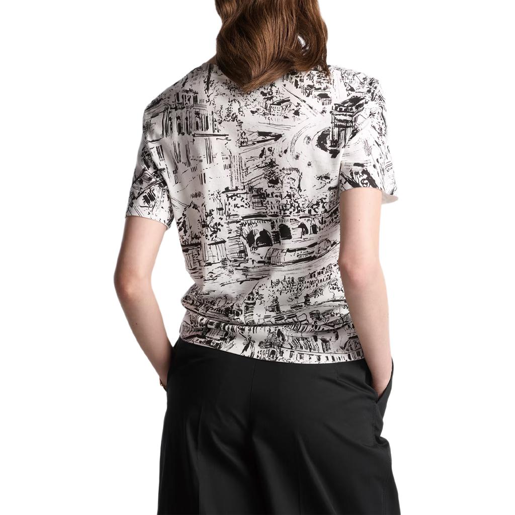 (Women) DIOR SS24 Pattern Print Crewneck Short Sleeve T-Shirt Women - Multi-color 443T09A4534-X0930 圖 4