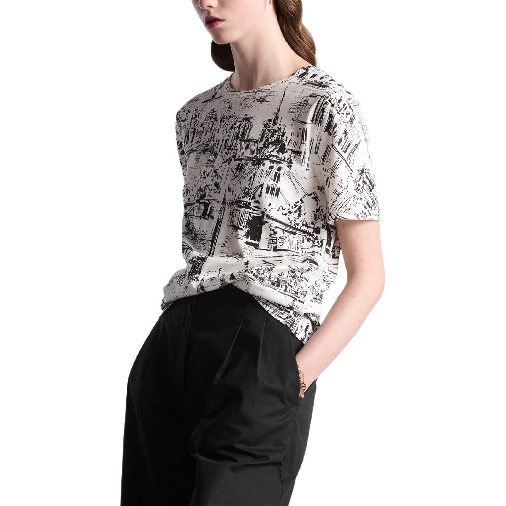 (Women) DIOR SS24 Pattern Print Crewneck Short Sleeve T-Shirt Women - Multi-color 443T09A4534-X0930 圖 5