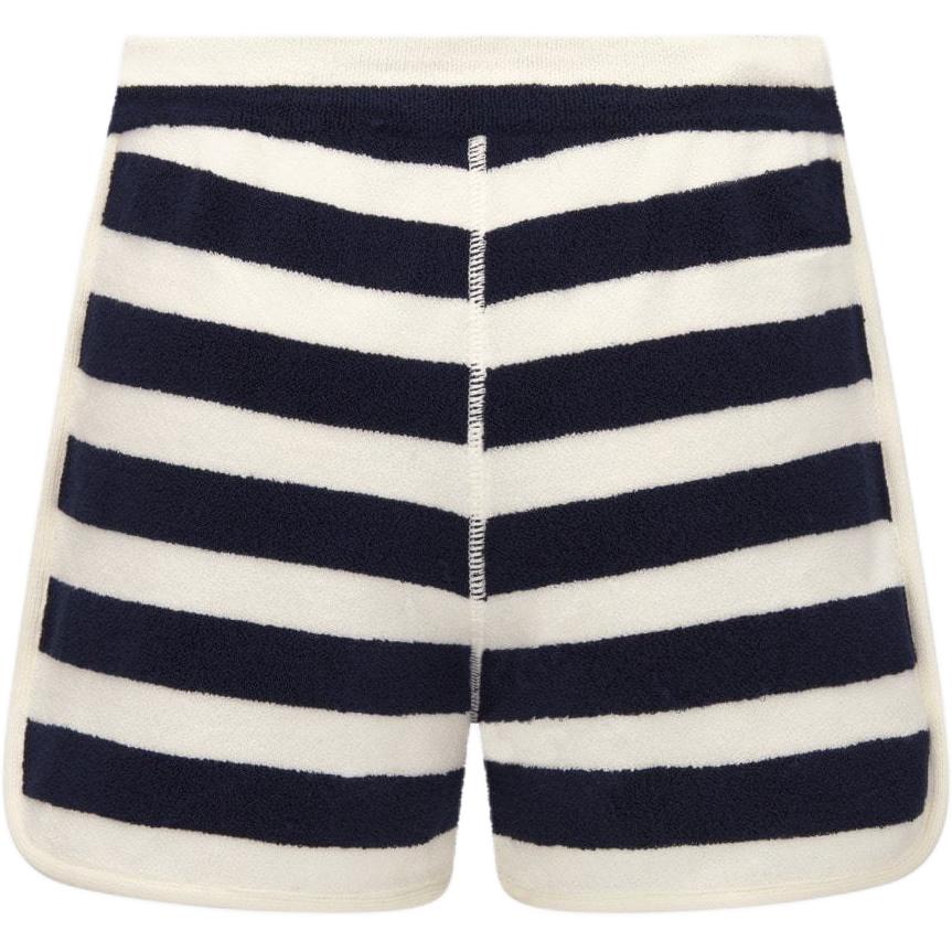 Lookbook (W) DIOR SS24 Celana Pendek Kasual Wanita Motif Garis Logo Multicolor. 444P17AM798-X0853