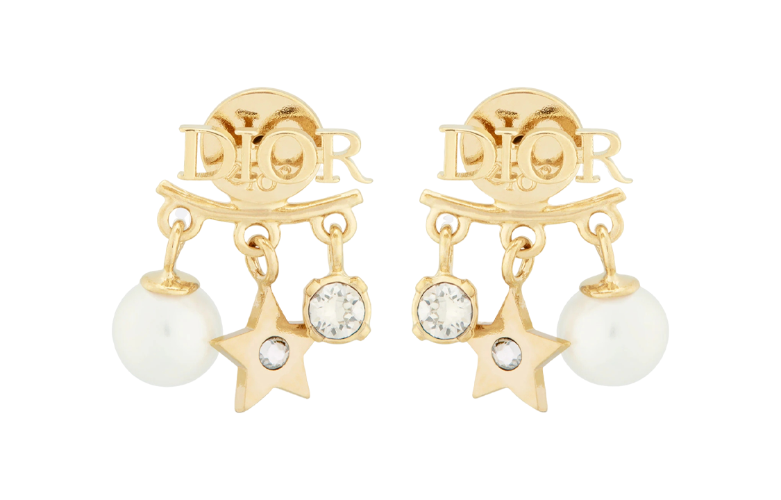 (Women) Dior Star Earrings with Resin Decoration and Metal Studs E1169DVORS-D301