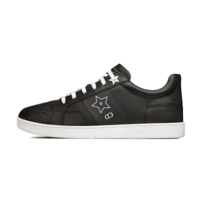 (W) Dior Star Low 'Black Leather CD Logo'