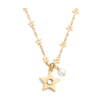 (Women) DIOR Star Necklace for Women - Metal & Resin with Mirror Effect Detailing. N2215WOMPL-D301