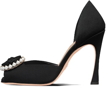 DIOR 迪奧 玫瑰皮革時尚潮流細跟高跟鞋 女款 黑色 Buy DIOR 迪奧 玫瑰皮革時尚潮流細跟高跟鞋 女款 黑色