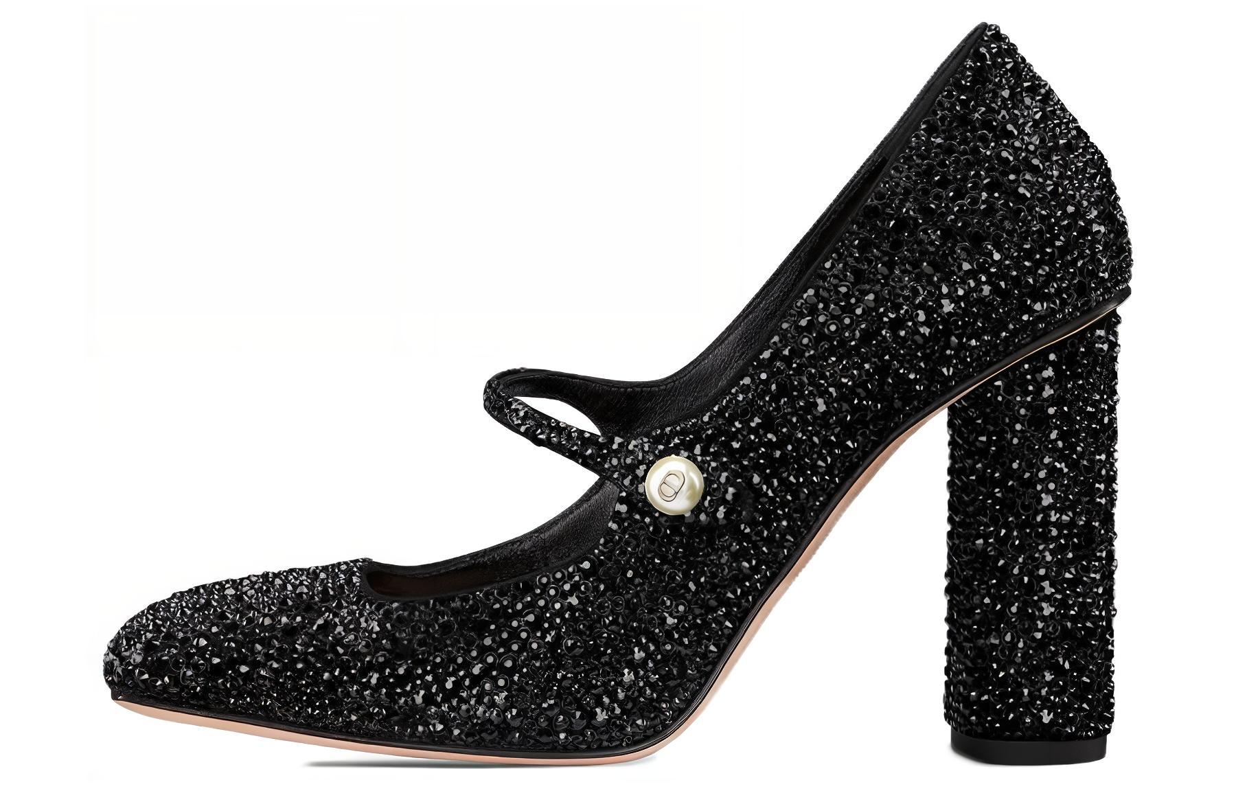 Buy (W) 디올 스웨이드 청키 힐 (블랙) KDV154CST_S05X