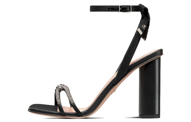 (Women) Dior Sunset Leather Buckle High-Heeled Sandals 'Black' KCQ863LBS_S900