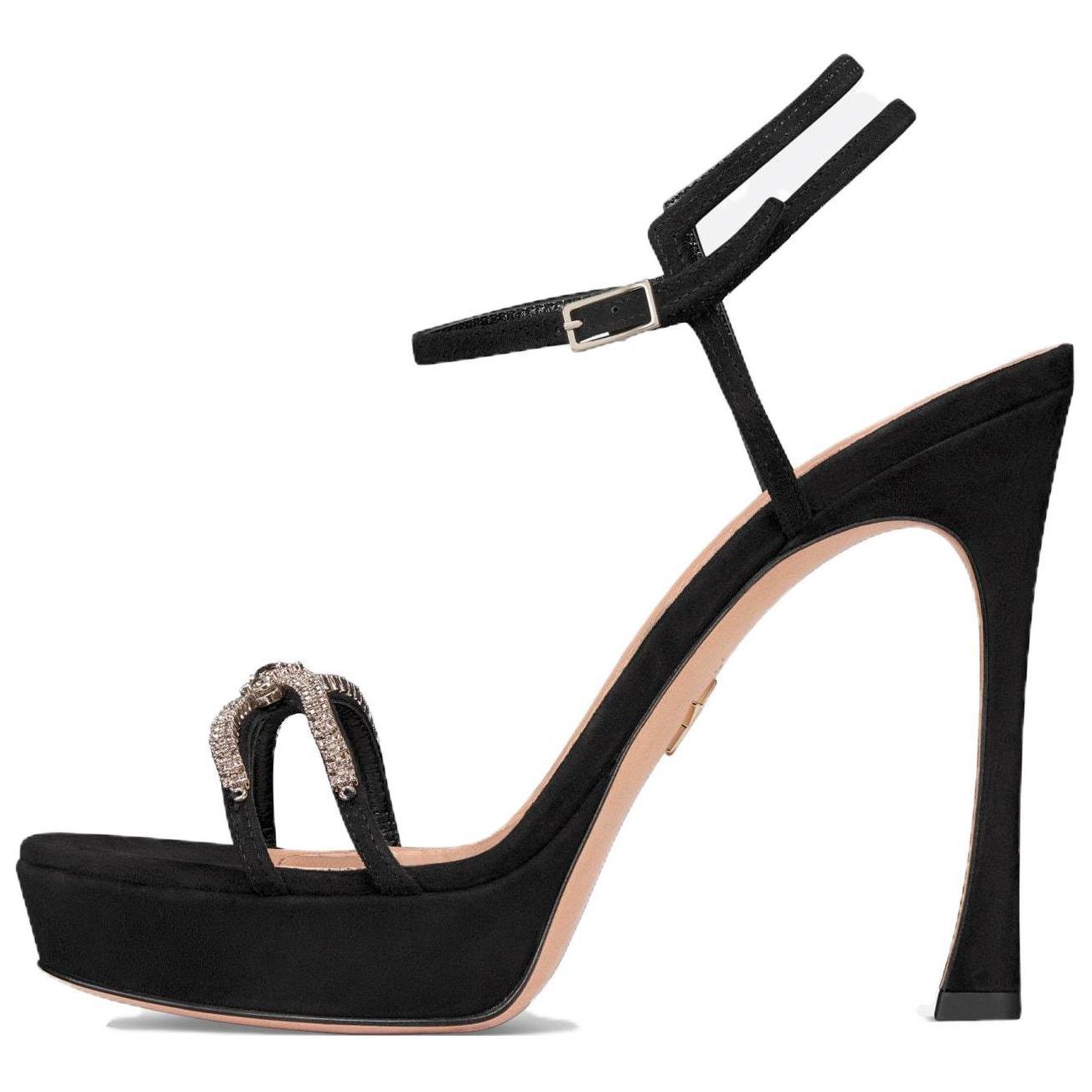 Buy (W) Dior 日落皮革高跟鞋 '优雅黑色带凉鞋' KCQ946CST_S900