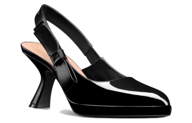 Order (W) 迪奥甜美D '蝴蝶结优雅' 黑色8cm细高跟鞋 KDV119VCA_S900