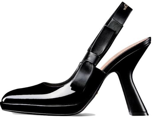 (W) Dior Kasut Tumit Tebal Hitam 10.5cm Slip-On Bucu Tajam Kulit Paten KCV120VCA_S900 Buy (W) Dior Kasut Tumit Tebal Hitam 10.5cm Slip-On Bucu Tajam Kulit Paten KCV120VCA_S900