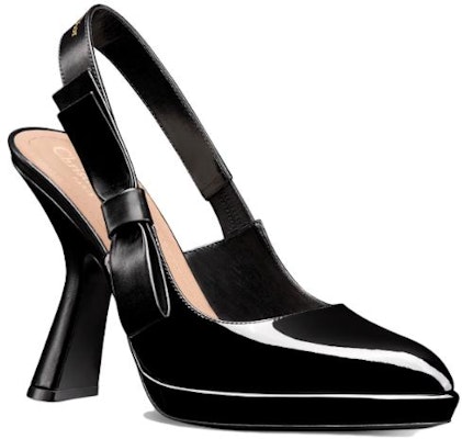 (W) Dior Kasut Tumit Tebal Hitam 10.5cm Slip-On Bucu Tajam Kulit Paten KCV120VCA_S900 Lookbook (W) Dior Kasut Tumit Tebal Hitam 10.5cm Slip-On Bucu Tajam Kulit Paten KCV120VCA_S900