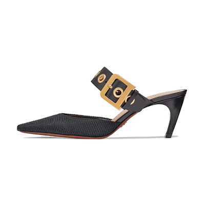 (W) Dior Technical Fabric and Calfskin High-Heeled Slide 'Black'