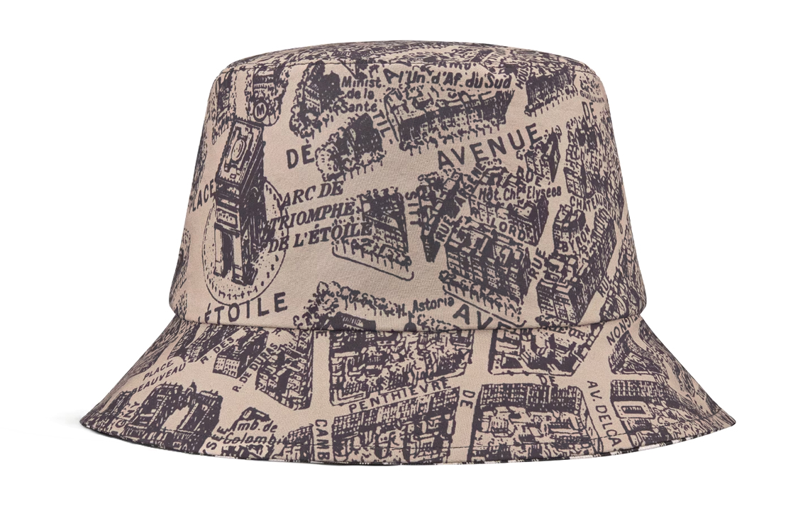 Lookbook (W) DIOR Teddy-D Topi Bucket Wanita Coklat Motif Reversible. 32CPA923I130-C132