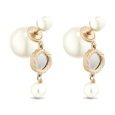(Women) DIOR Tribales Earrings Gold Tone with Metal Finish E2302WOMPL-D301