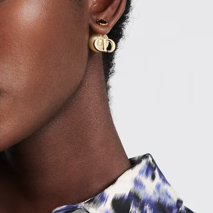 (Women) DIOR Tribales Pearl Earrings Gold with Crystal Detailing for Women. E2026WOMCY_D12G 圖 4