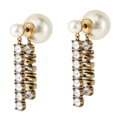 (Women) Dior Tribales Pearl Earrings White Metal Jewelry E1144TRICY-D908