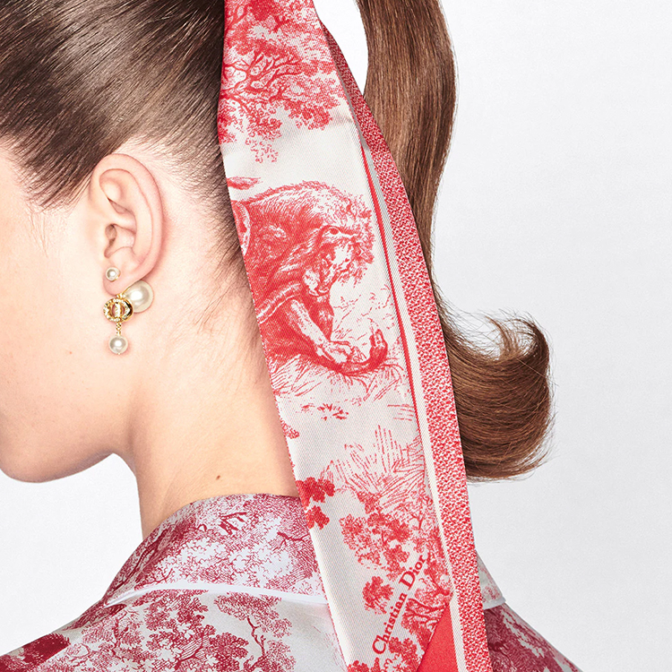 (Women) DIOR Tribales Pearl Star Rhinestone Resin Earrings for Women. E1811TRICY-D301 圖 6