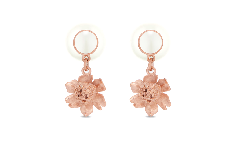 (Women) DIOR Tribales Peony Flower Earrings  Pink E2828WOMRS-D10W 圖 4
