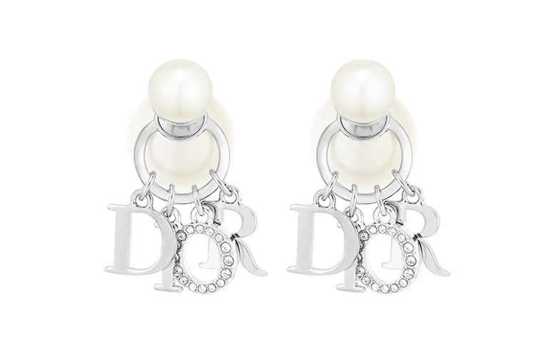 Order (W) DIOR Tribales 樹脂仿水晶金耳環 女士 - 白色 E1411TRICY-D009