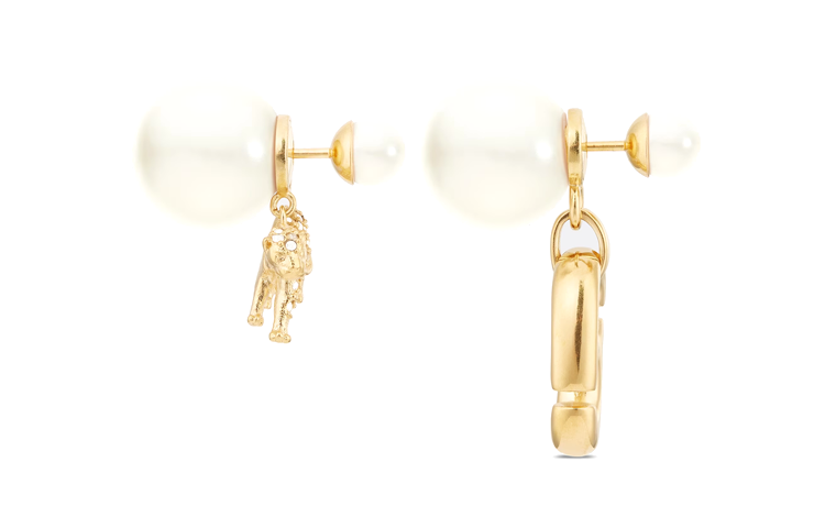 (Women) DIOR Tribales Tiger CD Logo  Earrings Gold. E2411WOMCY_D03S 圖 3