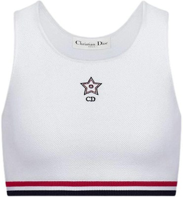(W) Dior Vibe SS25 Tank Top Rajut Tiga Warna Putih 514E18A5001-X0878 Buy (W) Dior Vibe SS25 Tank Top Rajut Tiga Warna Putih 514E18A5001-X0878