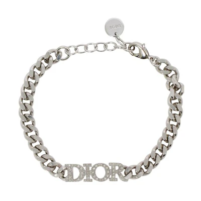 (Women) DIOR Vintage Double G Elegant Bracelet Silver B1506DVOCY13S