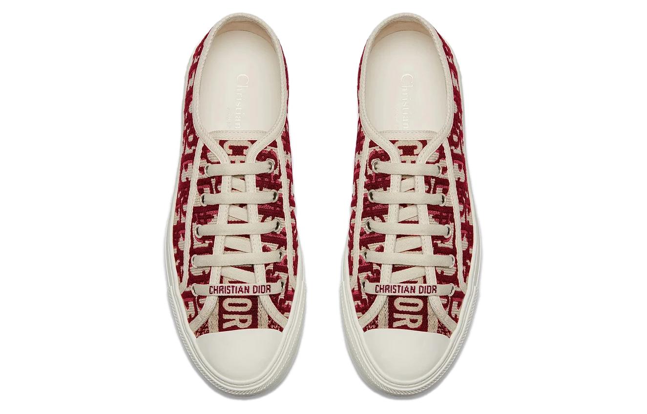 Shop (W) Dior Walk'N'Dior Lona Bordada Baja 'Amaranto Profundo' KCK211OBES16V