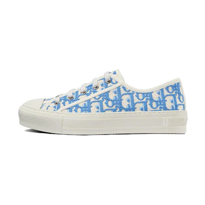 (W) Dior Walk'N'Dior Embroidered Cotton Low 'Dior Oblique - Corn Flower'