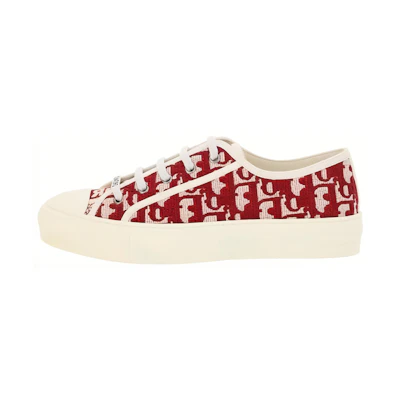 (W) Dior Walk'N'Dior Embroidered Cotton Low 'Dior Oblique - Red'