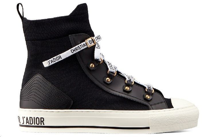 Order (W) Dior Walk n DIOR Sneaker High-Top Mesh Kulit Anak Sapi 'Hitam' KCK232TLC_S900