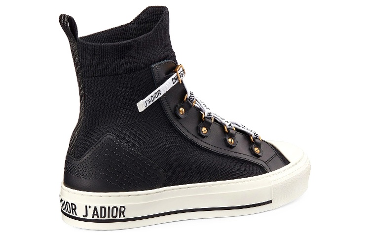 Purchase (W) Dior Walk n DIOR Sneaker High-Top Mesh Kulit Anak Sapi 'Hitam' KCK232TLC_S900