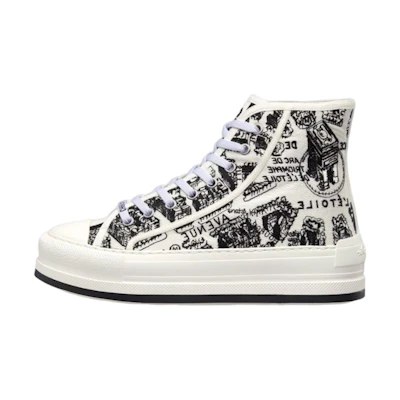 (W) Dior Walk'n'Dior High 'White Cotton Embroidery'