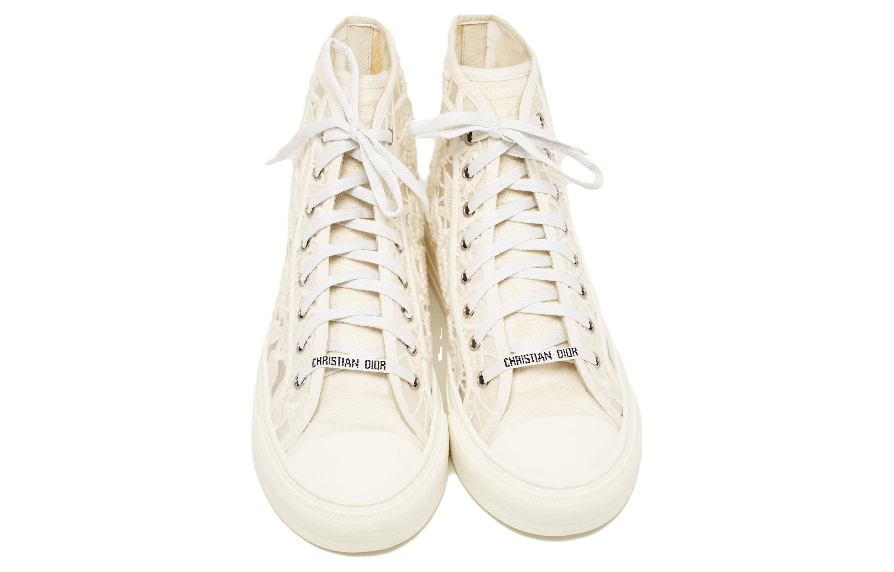 Lookbook (W) 디올 워크앤디올 하이탑 스니커즈 (화이트) KCK354MCM_S03W