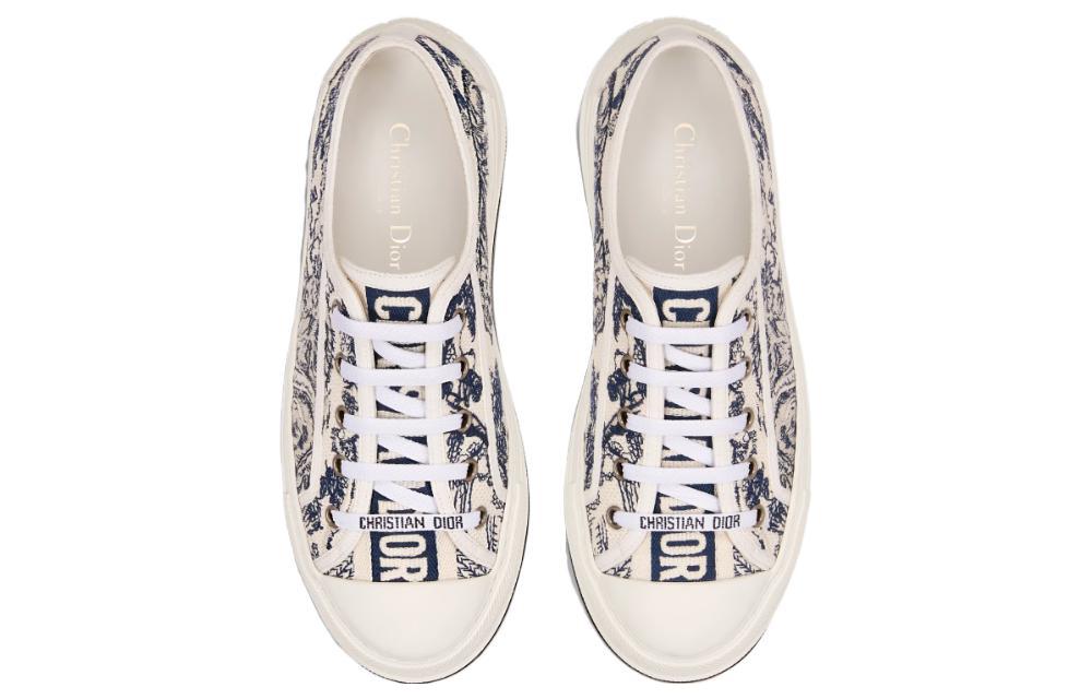 Shop (W) Dior Walk''n''Dior Baskets Basses ''Blanc Bleu Broderie'' KCK385TJE_S68B