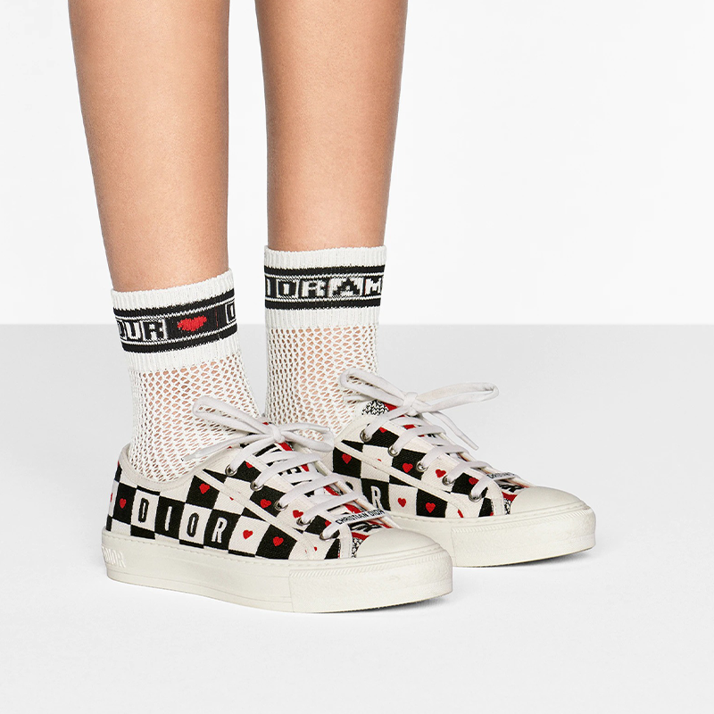 Sizing (W) Dior Walk'n'Dior Rendah 'Hitam Cream' Sneaker KCK211DAM_S17X