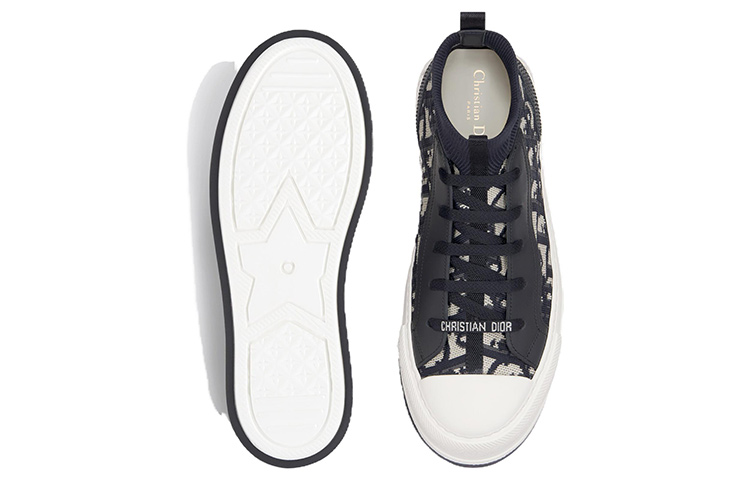 Details for DIOR迪奧 Walk‘n‘Dior 圓頭綁帶 中筒 板鞋 女款 黑白色