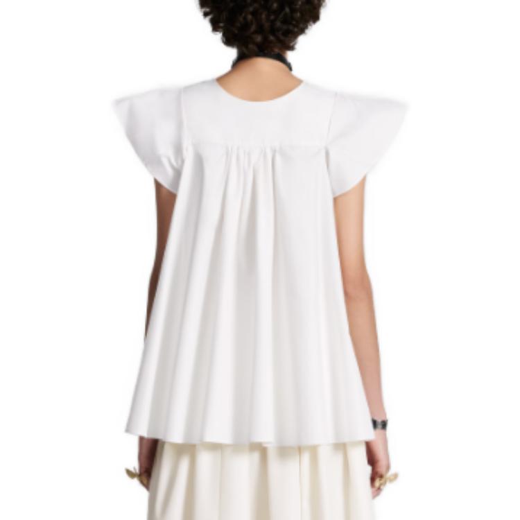 (Women) DIOR White  Short Sleeve T-Shirt with Embroidered Logo. 411B02A3124-X0200 圖 5