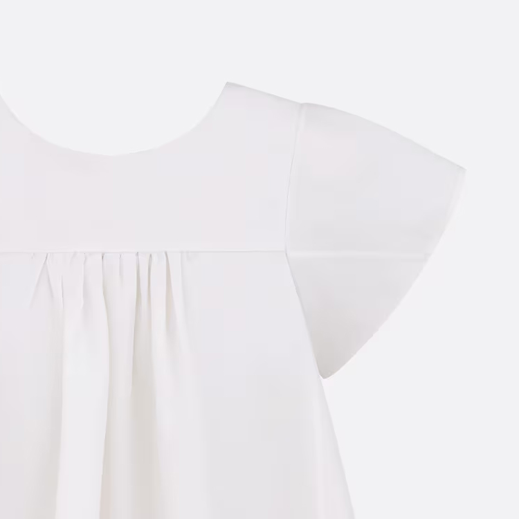 (Women) DIOR White  Short Sleeve T-Shirt with Embroidered Logo. 411B02A3124-X0200 圖 8