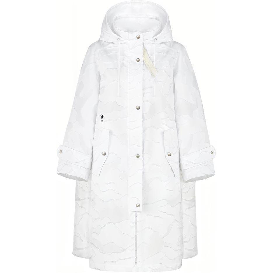 (Women) Dior White Camouflage Tech Taffeta Hooded Coat 017M44A2960-X0100