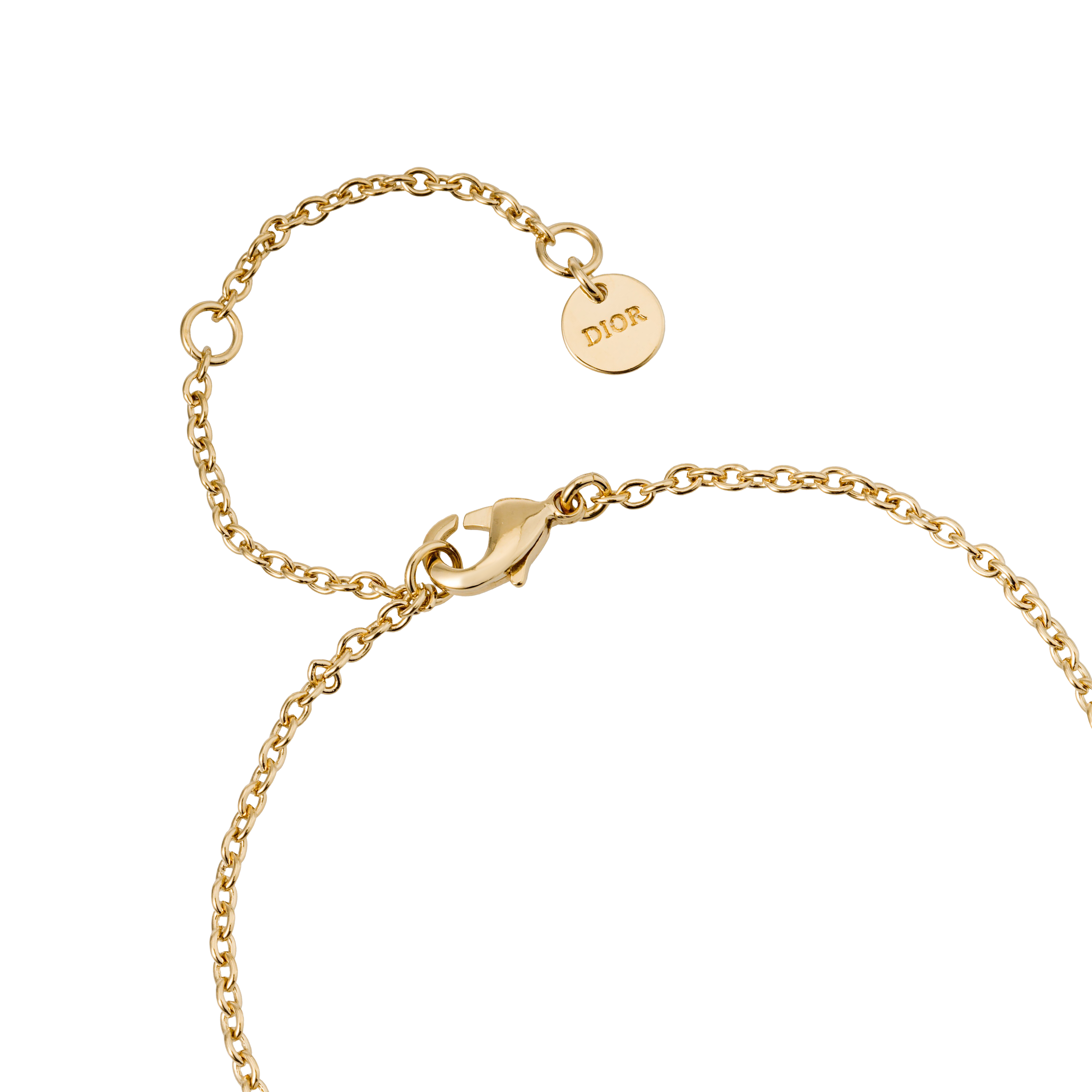 (Women) Dior White Crystal Gold-Tone Mixed Material Bracelet B0845CDLCY-D301 圖 6