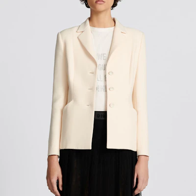 (Women) DIOR White Single-Breasted Long Sleeve Blazer Jacket 841V01A1166-X0200 Details for (Women) DIOR White Single-Breasted Long Sleeve Blazer Jacket 841V01A1166-X0200