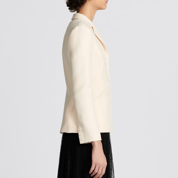 (Women) DIOR White Single-Breasted Long Sleeve Blazer Jacket 841V01A1166-X0200 圖 8