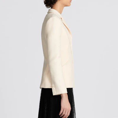 (Women) DIOR White Single-Breasted Long Sleeve Blazer Jacket 841V01A1166-X0200 Cheap (Women) DIOR White Single-Breasted Long Sleeve Blazer Jacket 841V01A1166-X0200