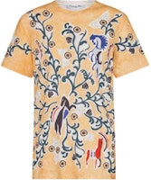 (Women) DIOR Yellow Graphic Print Loose-Fit Crewneck T-Shirt FW21. 943T03RC428-2817 (Women) DIOR Yellow Graphic Print Loose-Fit Crewneck T-Shirt FW21. 943T03RC428-2817