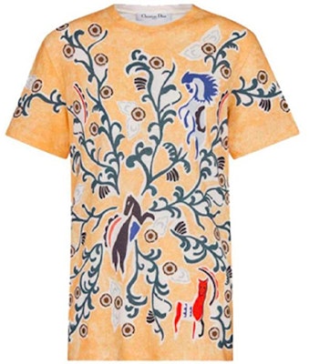 (W) 디올 옐로우 그래픽 프린트 루즈핏 크루넥 티셔츠 FW21. 943T03RC428-2817 Order (W) 디올 옐로우 그래픽 프린트 루즈핏 크루넥 티셔츠 FW21. 943T03RC428-2817