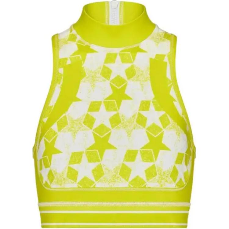 (Women) Dior Yellow Sleeveless High-Neck Printed Crop Top 213T05A4077-X2806